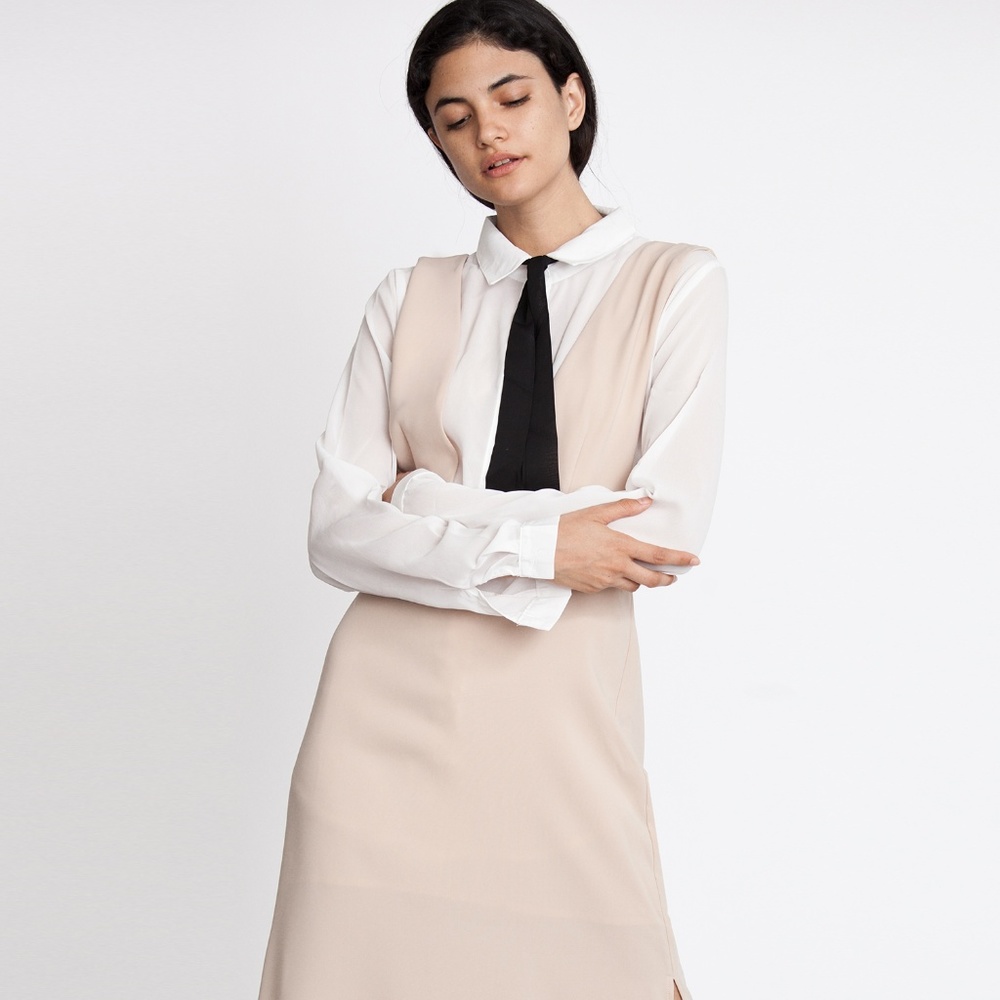 Nude Skirt with Thick Straps